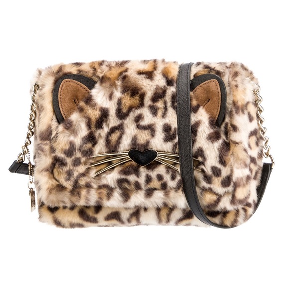 kate spade Handbags - Kate Spade Run Wild Leopard Print Faux Fur Muff Cat Crossbody Bag